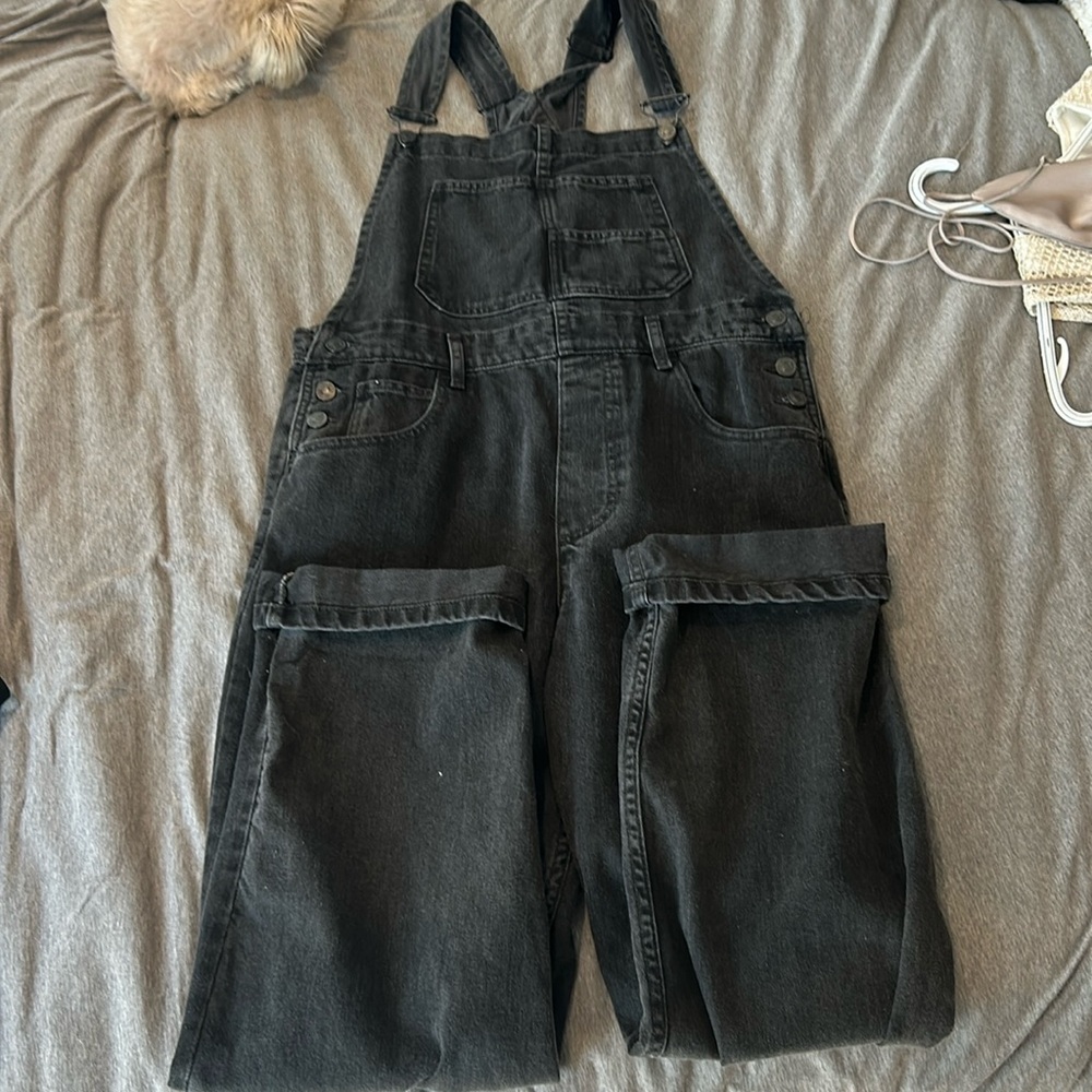 We the free charcoal grey overalls